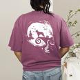 Boston Terrier And Moon Halloween Costume Dog Lover Women's Comfort Colors T-Shirt Back Print Berry