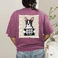 Boston Terrier Mug Shot Guilty Dog Women's Comfort Colors T-Shirt Back Print Berry