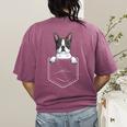 Boston Terrier In The Pocket Cute Boston Terrier Dog Lovers For Men Women Girls Kids Women's Comfort Colors T-Shirt Back Print Berry