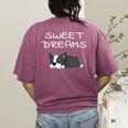 Boston Terrier Puppy Sweet Dreams Pajama For Bedtime Women's Comfort Colors T-Shirt Back Print Berry