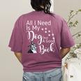 Boston Terrier Reading Books Love My Dog Men Women Kids T-Shirt Women's Comfort Colors T-Shirt Back Print Berry