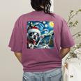 Boston Terrier Santa Starry Night Van Gogh Christmas Dog Men Women Kids Women's Comfort Colors T-Shirt Back Print Berry