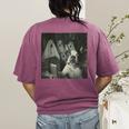 Boston Terrier Selfie With Ghosts Halloween Dog Lover Women's Comfort Colors T-Shirt Back Print Berry