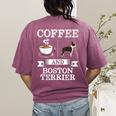 Boston Terrier Shirt Coffee And Boston Terrier Cute Dog For Men Women Girls Kids Women's Comfort Colors T-Shirt Back Print Berry