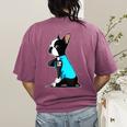 Boston Terrier Tattoos I Love Mom Women's Comfort Colors T-Shirt Back Print Berry