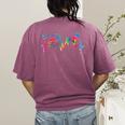 Boston Terrier Tie Dye Heartbeat Love Dog Men Women Women's Comfort Colors T-Shirt Back Print Berry