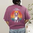 Boston Terrier UFO Alien Boston Terrier Dog Mom Dad Women's Comfort Colors T-Shirt Back Print Berry
