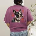 Boston Terrier Is My Valentine Cute Pet Dog Owner Valentine Women's Comfort Colors T-Shirt Back Print Berry