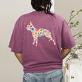 Boston Terrier Watercolor Flowers Women's Comfort Colors T-Shirt Back Print Berry