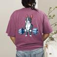 Boston Terrier Weightlifting Deadlift Men Fitness Gym Women's Comfort Colors T-Shirt Back Print Berry