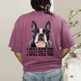 Boston Terrier Will Find And Lick You Bostie Mom Women's Comfort Colors T-Shirt Back Print Berry