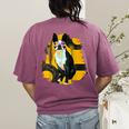 Boston Terrier s Mid-Century Modern Art s Street Grunge Women's Comfort Colors T-Shirt Back Print Berry