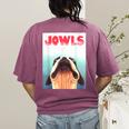 Boston Terriers Jowls Dog Mom Dog Dad Women's Comfort Colors T-Shirt Back Print Berry