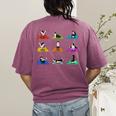 Boston Terriers Yoga Asana Pose And Meditation Women's Comfort Colors T-Shirt Back Print Berry