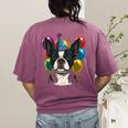 Celebration Event Birthday Party Boston Terrier Women's Comfort Colors T-Shirt Back Print Berry
