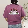 Christmas Boston Terrier Santa Dog Lover Women's Comfort Colors T-Shirt Back Print Berry