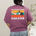 Cute Boston Terrier Best Boston Terrier Dad Ever Women's Comfort Colors T-Shirt Back Print Berry