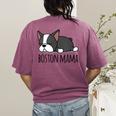 Cute Boston Terrier Boston Mama Women's Comfort Colors T-Shirt Back Print Berry
