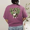 Cute Boston Terrier Shamrock St Patrick's Day Dog Lover Men Women Kids Women's Comfort Colors T-Shirt Back Print Berry