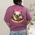 Cute Pug Shirt Donut Girls Dog Women's Comfort Colors T-Shirt Back Print Berry