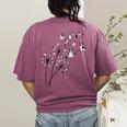 Dandelion Boston Terrier Flower Floral Bostie Tree Women's Comfort Colors T-Shirt Back Print Berry