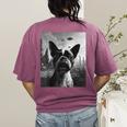 Dog Mom Dad Alien Selfie Boston Terrier UFO For Men Women Women's Comfort Colors T-Shirt Back Print Berry