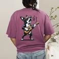 Dog Playing Guitar Singing Boston Terrier For Men Women Girls Kids Women's Comfort Colors T-Shirt Back Print Berry