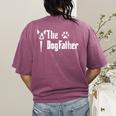 The Dogfather Boston Terrier Dog Dad Father's Day Women's Comfort Colors T-Shirt Back Print Berry