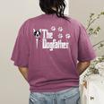 The Dogfather Boston Terrier Dog Dad Tshirt Idea Women's Comfort Colors T-Shirt Back Print Berry