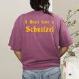 I Don't Give a Schnitzel T-Shirt Women's Comfort Colors T-Shirt Back Print Berry