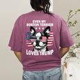 Even My Boston Terrier Loves Trump Trump Supporter Dog Lover Women's Comfort Colors T-Shirt Back Print Berry