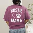 Fun Bostie Mama Dog Lover Apparel Boston Terrier Mom Women's Comfort Colors T-Shirt Back Print Berry