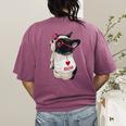 Girls I Heart Mom Love Mama Boston Terrier Dog Lover Women's Comfort Colors T-Shirt Back Print Berry