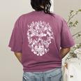 Halloween Costume Skull Boston Terrier Dog Lover Women's Comfort Colors T-Shirt Back Print Berry