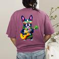 Hawaiian Boston Terrier & Pineapple Ukulele Summer Vacation Women's Comfort Colors T-Shirt Back Print Berry