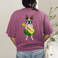 Hawaiian Boston Terrier Dog Pineapple Ukulele Summer For Men Women Girls Kids Women's Comfort Colors T-Shirt Back Print Berry