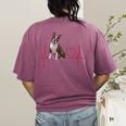 Heartbeat Boston Terrier Dog Women's Comfort Colors T-Shirt Back Print Berry