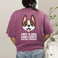 Just a Girl Who Loves Boston Terriers Women's Comfort Colors T-Shirt Back Print Berry