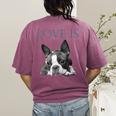 Love Is Boston Terrier Bostie Women's Comfort Colors T-Shirt Back Print Berry
