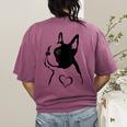 I Love My Boston Terrier Dog With Heart Women's Comfort Colors T-Shirt Back Print Berry