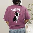 Love NOPE Boston Terrier Dog Lover Women's Comfort Colors T-Shirt Back Print Berry