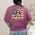 Patriotic Boston Terrier Dog Lover USA Flag 4th Of July For Men Women Kids Women's Comfort Colors T-Shirt Back Print Berry