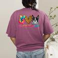 Peace Love Boston Terrier Tie Dye Dog Lover For Men Women Girls Kids Women's Comfort Colors T-Shirt Back Print Berry