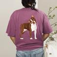 Red Boston Terrier Dog Women's Comfort Colors T-Shirt Back Print Berry