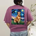 Red Heeler Starry Night Cattle Dog Colorful Art By Aja For Men Women Girls Kids Women's Comfort Colors T-Shirt Back Print Berry