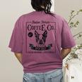 Retro Boston Terrier Coffee Dog Mom Coffee Lover Women's Comfort Colors T-Shirt Back Print Berry