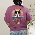 Retro Boston Terrier Dad Women's Comfort Colors T-Shirt Back Print Berry