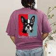Retro Boston Terrier Dog Lover Bostie Mom Dad Dog Owner Women's Comfort Colors T-Shirt Back Print Berry