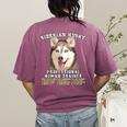 Siberian Husky Professional Human Trainer Women's Comfort Colors T-Shirt Back Print Berry