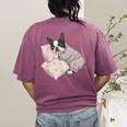 Sleepy Boston Terrier Pajama Men Women Kids Women's Comfort Colors T-Shirt Back Print Berry